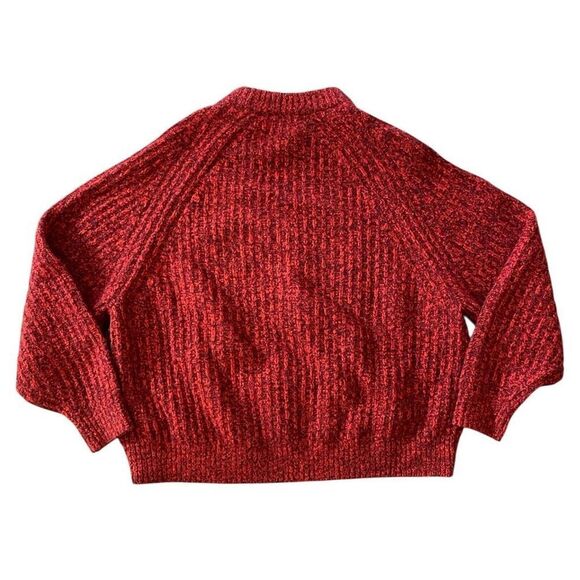 Madewell Red Ribbed Knit Chunky Wool/Cotton Blend Sweater NWT Size Extra Small - Picture 4 of 7